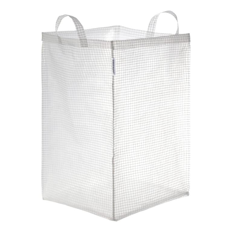 sækkepose i armeret upcycled plastpresenning fra byggeindustrien